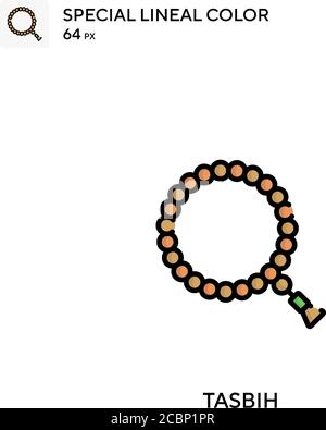 Tasbih icona vettore colore lineare speciale. Icone Tasbih per il vostro progetto aziendale Illustrazione Vettoriale