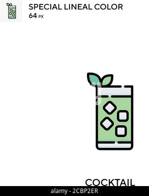 Cocktail icona vettore colore lineare speciale. Icone cocktail per il vostro progetto aziendale Illustrazione Vettoriale
