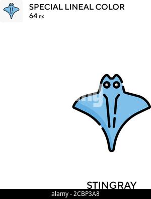 Stingray icona vettore colore lineare speciale. Icone Stingray per il tuo progetto aziendale Illustrazione Vettoriale