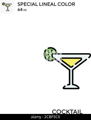 Cocktail icona vettore colore lineare speciale. Icone cocktail per il vostro progetto aziendale Illustrazione Vettoriale