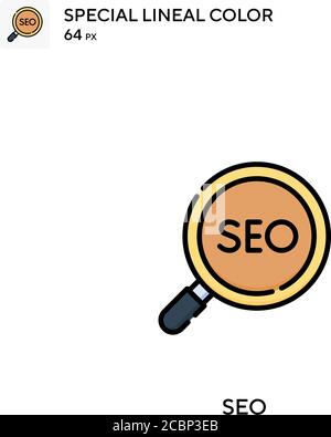 SEO icona vettore colore lineare speciale. Icone SEO per il vostro progetto aziendale Illustrazione Vettoriale