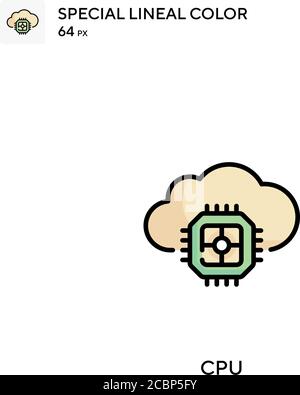 Icona vettore colore lineare speciale CPU. Icone CPU per il vostro progetto aziendale Illustrazione Vettoriale