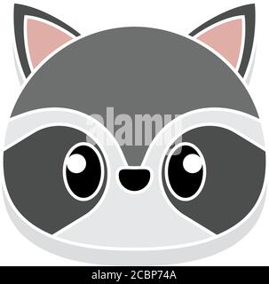 Testa di procione cartoon Illustrazione Vettoriale