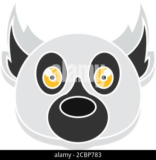Limur testa cartone animato Illustrazione Vettoriale