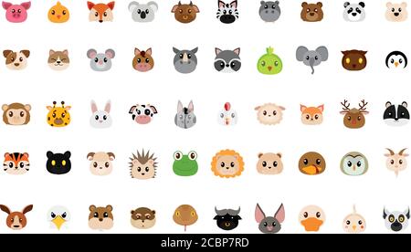 Animali teste cartoni animati Illustrazione Vettoriale