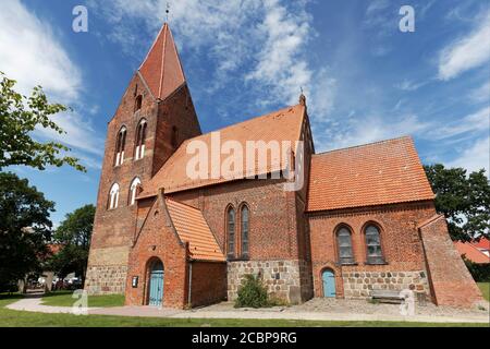 Villaggio chiesa di St.-Johannes, primo edificio gotico in mattoni, Rerik, Mar Baltico, Meclemburgo-Pomerania occidentale, Germania Foto Stock