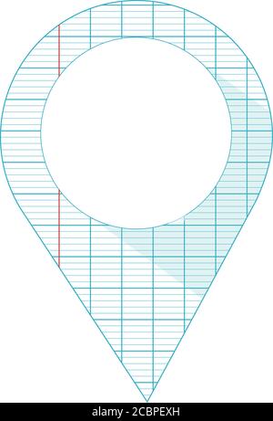 pin con il modello di un foglio di un notebook scolastico Illustrazione Vettoriale