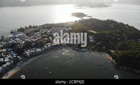 vista aerea di hong kong sull'isola di peng chau Foto Stock