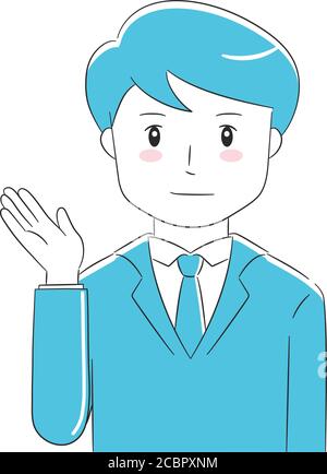 Receptionist che indossa la tuta. Isolato su sfondo bianco. Illustrazione Vettoriale