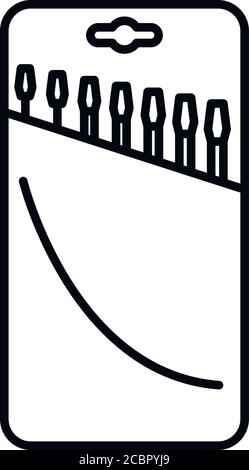 Osservare l'icona del set di cacciaviti di riparazione. Avvitatore per riparazione outline orologio Imposta icona vettoriale per il web design isolato su sfondo bianco Illustrazione Vettoriale