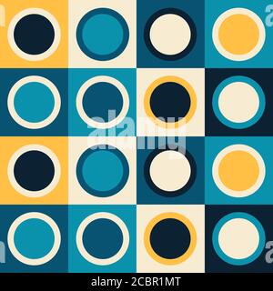 Modello geometrico retrospettiva astratto. Sfondo vettoriale senza giunture. Illustrazione Vettoriale