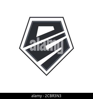 Modello di icona vettore di concetto grafico lettera SD iniziale del logo DS Illustrazione Vettoriale