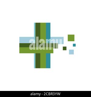 icona vettore del logo dell'applicazione medica online del medico sanitario per l'illustrazione del modello di simbolo dell'applicazione sanitaria digitale. Illustrazione Vettoriale