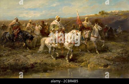 Schreyer Adolf - Arab Horsemen 7 - Scuola di tedesco - 19 ° e inizio del 20 ° secolo Foto Stock