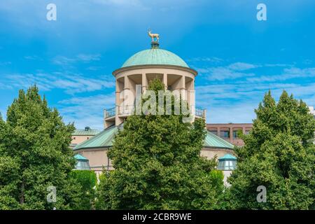 Kunstgebäude o Art Building, Oberer Schlossgarten o Upper Castle Garden, Stoccarda, Stato federale Baden-Württemberg, Germania meridionale, Europa Foto Stock