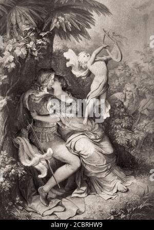 Helen primo atto, Faust II, di Johann Wolfgang von Goethe, dopo Wilhelm von Kaulbach Foto Stock