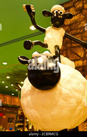 Shaun la figura delle pecore a Expocity, Osaka.JAPAN. Foto Stock