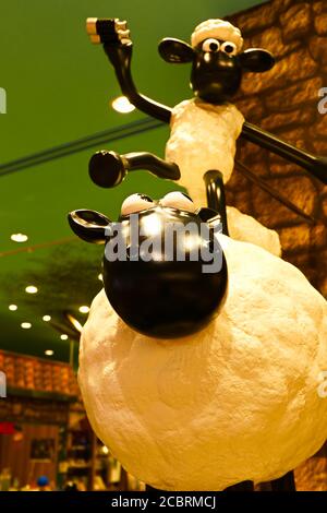 Shaun la figura delle pecore a Expocity, Osaka.JAPAN. Foto Stock