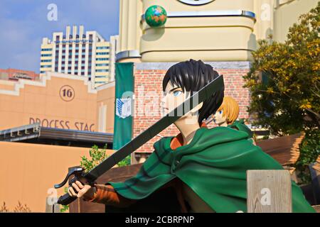 Ingresso di attacco su Titan ( Shingeki no Kyojin ) /corsa per Survival XR Ride agli Universal Studios japan. Foto Stock