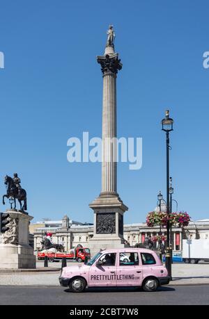 Nelson la colonna, Trafalgar Square, City of Westminster, Greater London, England, Regno Unito Foto Stock