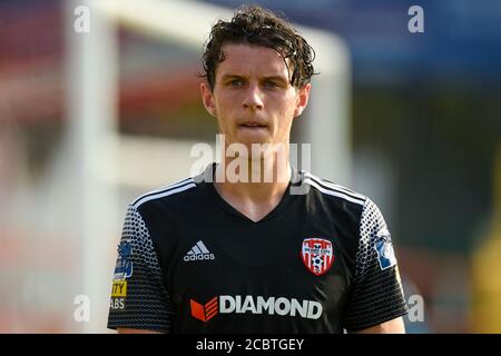 Dublino, Irlanda. 15 agosto 2020. Eoin Toal di Derry City durante la partita SSE Airtricity Premier Division tra Shelbourne FC e Derry City FC al Tolka Park di Dublino, Irlanda il 15 agosto 2020 (Foto di Andrew SURMA/SIPA USA) Credit: Sipa USA/Alamy Live News Foto Stock