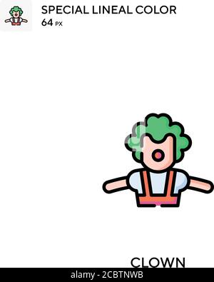 Clown icona vettore di colore lineare speciale. Icone clown per il vostro progetto di affari Illustrazione Vettoriale