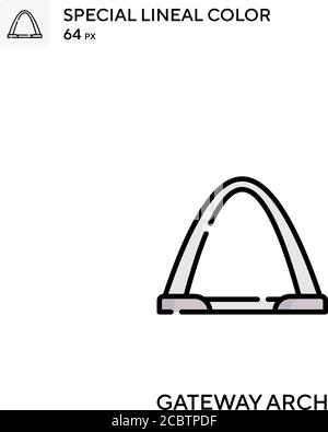 Gateway Arch icona vettore colore lineare speciale. Icone Arch gateway per il vostro progetto aziendale Illustrazione Vettoriale