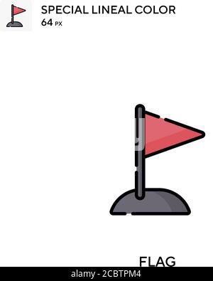 Flag icona vettore colore lineare speciale. Icone di flag per il vostro progetto di affari Illustrazione Vettoriale