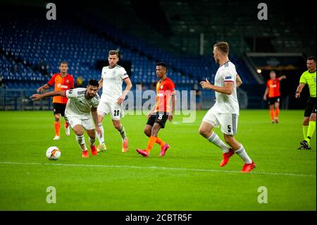Gelsenkirchen, Germania - 11 agosto 2020: Marcos Antonio durante l'azione nella partita di calcio della Lega Europa Shakhtar vs Basilea. Eventi pubblici sono Foto Stock