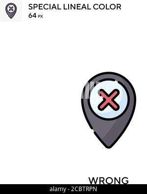 Icona vettore colore lineare speciale errata. Icone errate per il progetto aziendale Illustrazione Vettoriale