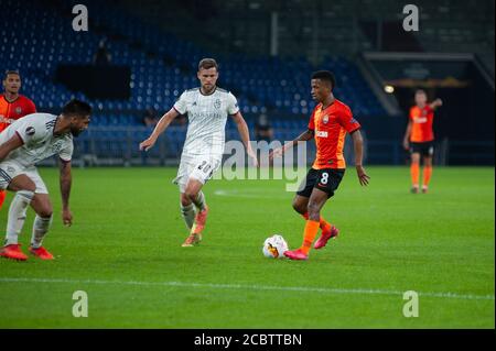Gelsenkirchen, Germania - 11 agosto 2020: Marcos Antonio durante l'azione nella partita di calcio della Lega Europa Shakhtar vs Basilea. Eventi pubblici sono Foto Stock
