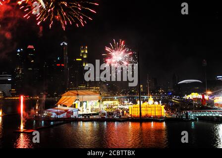 Festeggiamenti durante il Capodanno cinese 2016 a Singapore Foto Stock