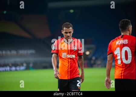 Gelsenkirchen, Germania - 11 agosto 2020: Alan Patrick durante l'azione nella partita di calcio della Lega Europa Shakhtar contro Basilea. Gli eventi pubblici sono un Foto Stock