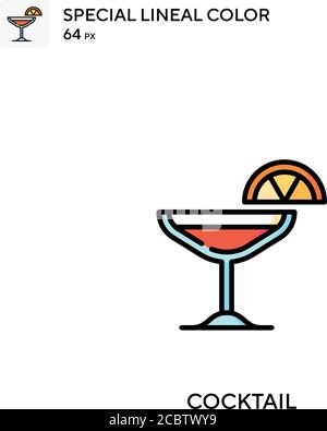 Cocktail icona vettore colore lineare speciale. Icone cocktail per il vostro progetto aziendale Illustrazione Vettoriale