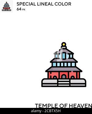 Tempio del cielo icona vettore di colore lineare speciale. Tempio di icone cielo per il vostro progetto di business Illustrazione Vettoriale