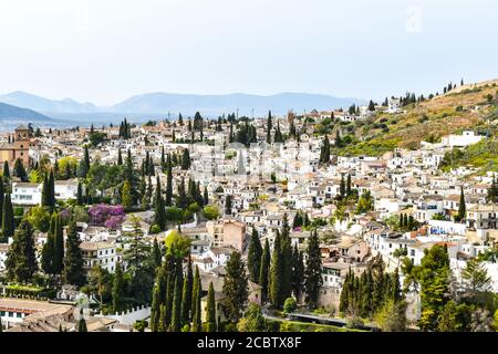 Vista da Generalife in Alhambra Foto Stock