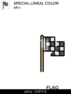 Flag icona vettore colore lineare speciale. Icone di flag per il vostro progetto di affari Illustrazione Vettoriale