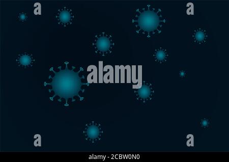 Illustrazione vettoriale del modello di virus Covid-19. Sfondo. Illustrazione Vettoriale
