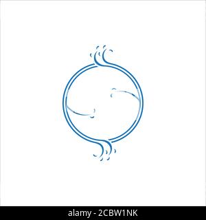 disegno circolare dell'acqua simbolo della decorazione del disegno del movimento vettore del logo Illustrazione Vettoriale