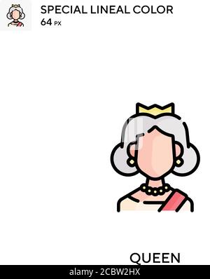 Icona vettore colore lineare Queen Special. Icone regina per il vostro progetto di affari Illustrazione Vettoriale