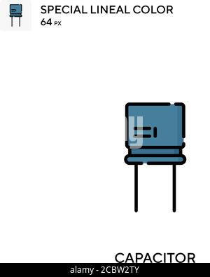 Condensatore icona vettore colore lineare speciale. Icone di condensatori per il vostro progetto aziendale Illustrazione Vettoriale