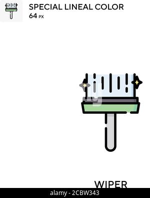 Icona vettore colore lineal speciale del tergicristallo. Icone WIPER per il vostro progetto aziendale Illustrazione Vettoriale