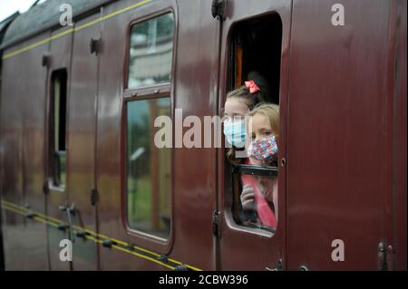 La ferrovia a vapore di Gloucestershire Warwickshire è in funzione questo fine settimana dai primi treni dall'inizio del blocco. Foto Stock