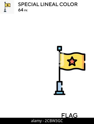 Flag icona vettore colore lineare speciale. Icone di flag per il vostro progetto di affari Illustrazione Vettoriale