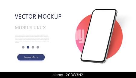 Mokup realistico modello smartphone. Smartphone vettoriale per siti Web, applicazioni e pagine di destinazione. Illustrazione Vettoriale