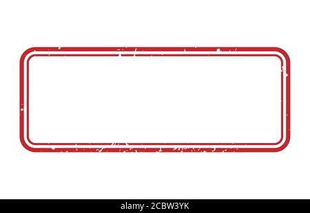 Immagine vettoriale cornice del francobollo in gomma. Cornice con contrassegno rosso grunge. Illustrazione Vettoriale