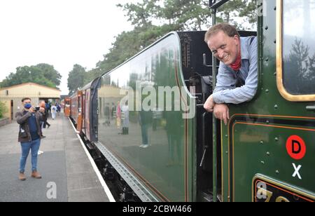 La ferrovia a vapore di Gloucestershire Warwickshire è in funzione questo fine settimana dai primi treni dall'inizio del blocco. Foto Stock