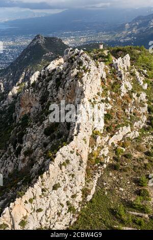 Kyrenia, Girne, Burgfestung; St. Hilarion, Türkische Republik Nordzypern Foto Stock