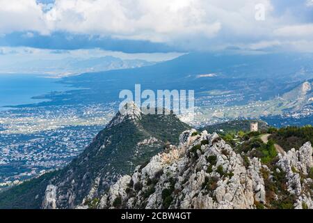 Kyrenia, Girne, Burgfestung; St. Hilarion, Türkische Republik Nordzypern Foto Stock