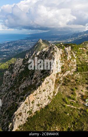 Kyrenia, Girne, Burgfestung; St. Hilarion, Türkische Republik Nordzypern Foto Stock